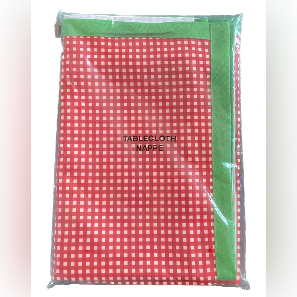 Red Checkered Tablecloth 52” x 70” NWT